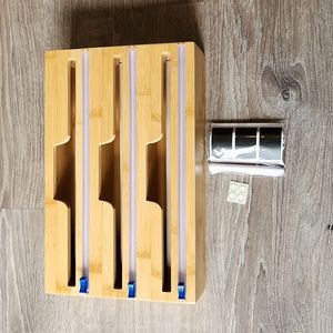 Bamboo plastic wrap/foil holder